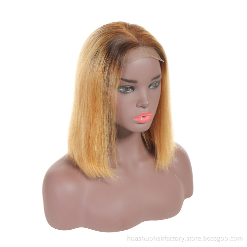 Custom Permanent Remy Virgin Double Drawn 200 Density Indian 1B 4 27 Human Hair Wig For Black Women
